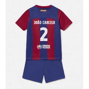Barcelona Joao Cancelo #2 Replika Babytøj Hjemmebanesæt Børn 2023-24 Kortærmet (+ Korte bukser)
